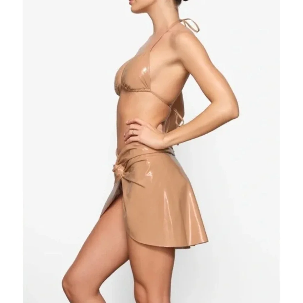 Skims Textured Bikini Story Sarong‎ Mini Skirt Ochre CU-SAR-3198, Small